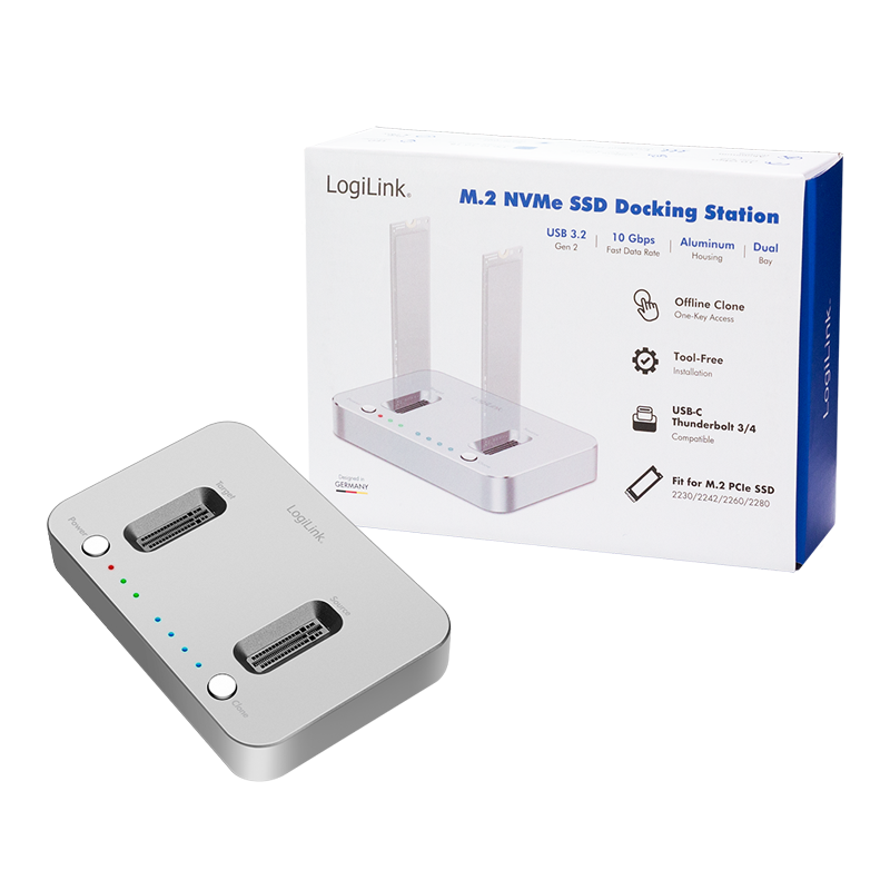 Logilink Docking- &amp; Klonstation  M.2 NVMe SSD, USB3.2 Type C