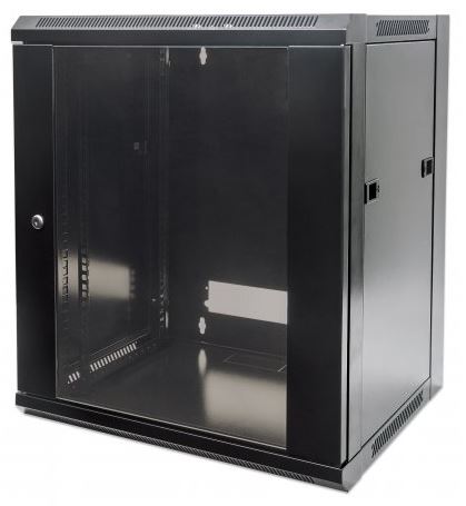 Server Schrank Intellinet 19" Wandverteiler (HxBxT 635x570x450mm) 12HE, schwarz unmontiert