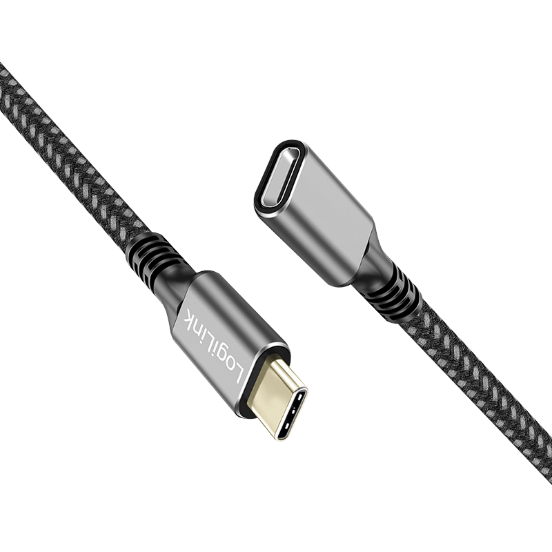 USB C/C Verlängerung 1 M. - USB Typ C-Stecker > USB Typ C-Buchse, schwarz
