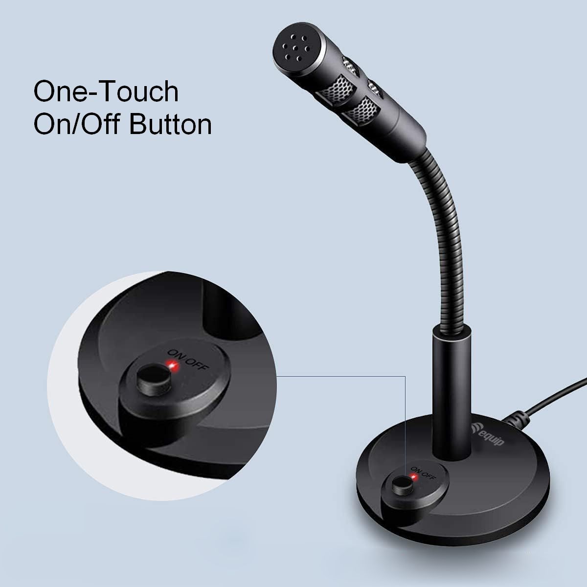 Equip Tischmikrofon mit Standfuss USB-A Stecker 1.20m, schwarz
