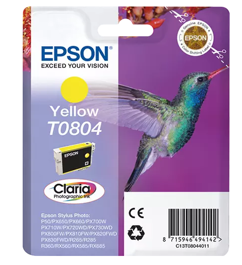 Epson T0804 Tintenpatrone (Kolibri) für Stylus Photo P50 PX650 PX660 R265 R560 etc., gelb Epson T0804 Tintenpatrone (Kolibri) für Stylus Photo P50 PX650 PX660 R265 R560 etc., gelb