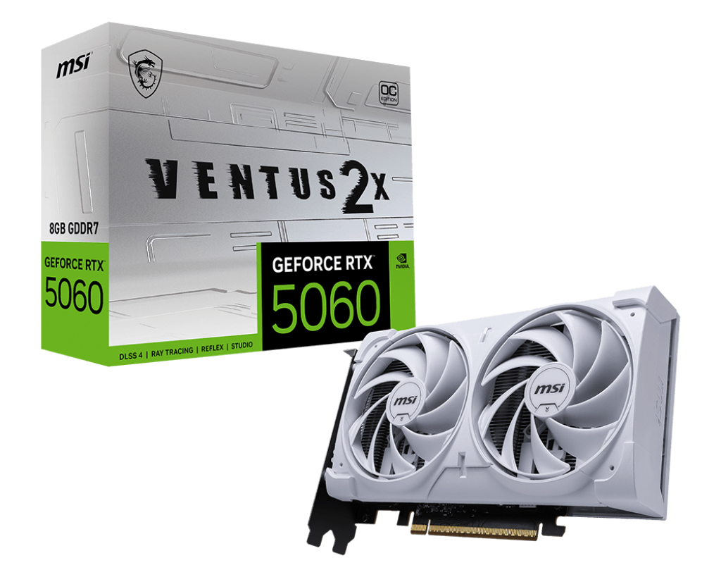 MSI nVidia RTX 5060 Ventus 2X OC White 8GB DDR7 HDMI / 3xDP, PCIe 5.0