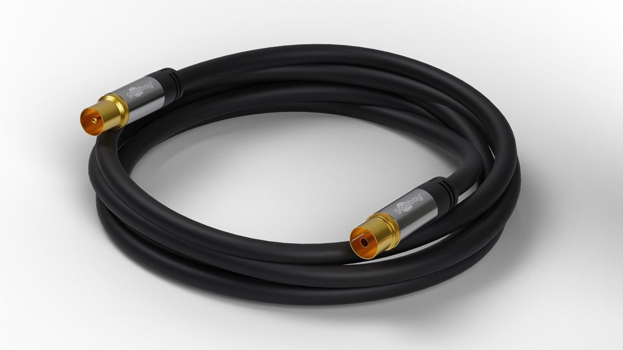 Antennen Anschlusskabel 3 Meter (135 dB typ) Koaxial Stecker/Kupplung 4-fach geschirmt, schwarz, High Quality Antennen Anschlusskabel 3 Meter (135 dB typ) Koaxial Stecker/Kupplung 4-fach geschirmt, schwarz, High Quality