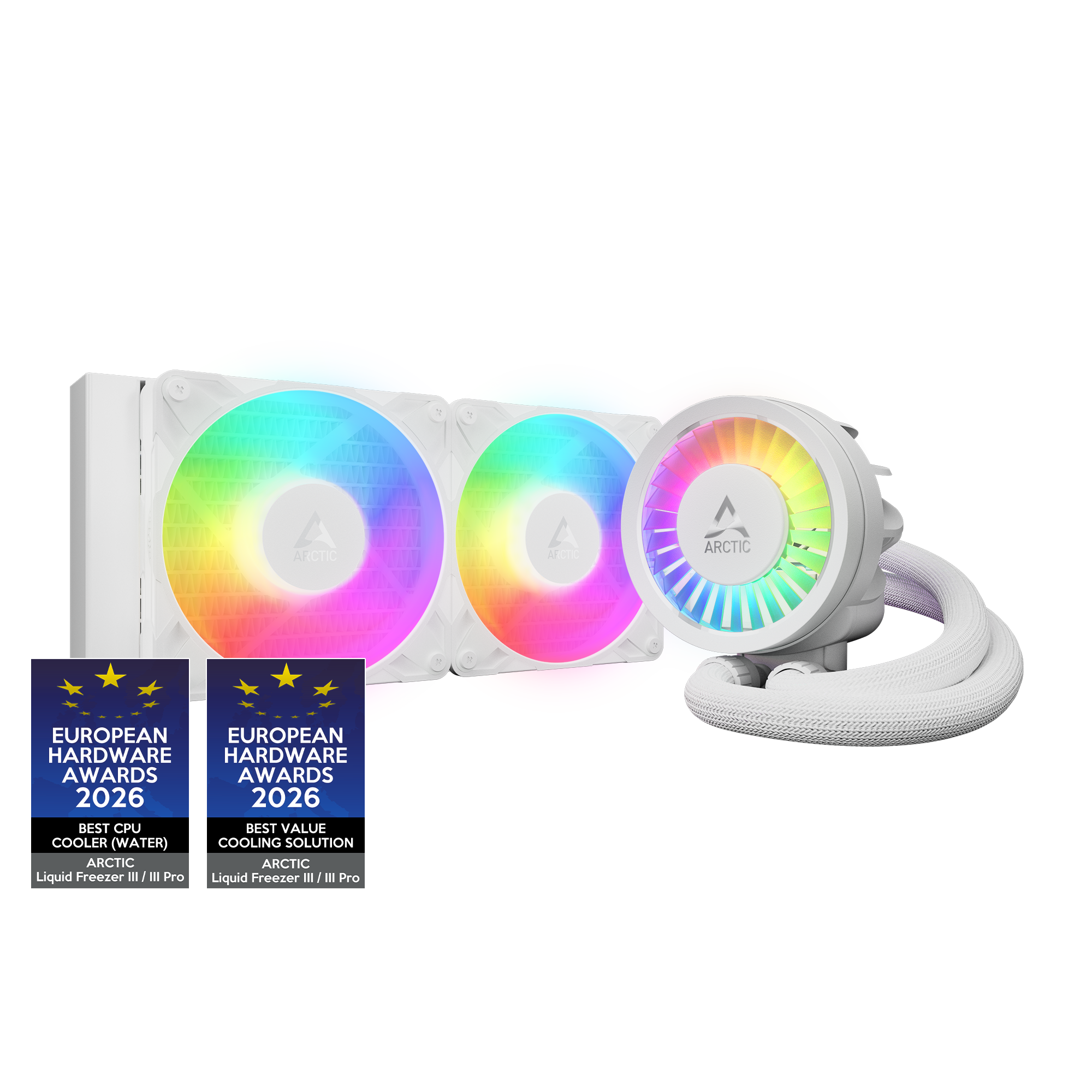 ARCTIC Liquid Freezer III Pro 240 ARGB White Wasserkühlung für Intel und AMD Prozessoren, 2x120mm Lüfter