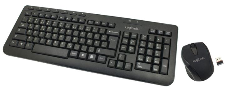 LogiLink Tastatur & opt. Maus USB Funk 2.4 GHz, Autolink, deutsch, schwarz LogiLink Tastatur & opt. Maus USB Funk 2.4 GHz, Autolink, deutsch, schwarz
