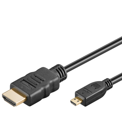 Micro-HDMI - HDMI Anschlusskabel 1 Meter 4K@60Hz Micro-HDMI D/HDMI St/St mit Ethernet Micro-HDMI - HDMI Anschlusskabel 1 Meter 4K@60Hz Micro-HDMI D/HDMI St/St mit Ethernet