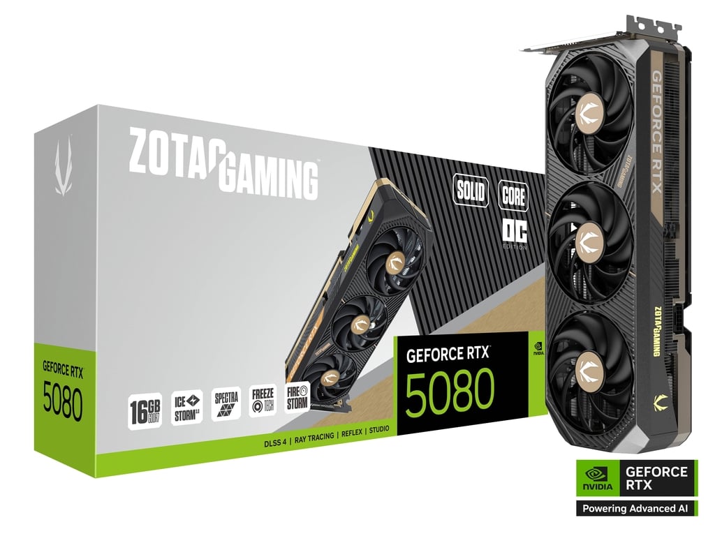 Zotac nVidia GeForce RTX 5080 Solid Core OC 16GB DDR7, HDMI / 3xDP, PCIe 5.0 Zotac nVidia GeForce RTX 5080 Solid Core OC 16GB DDR7, HDMI / 3xDP, PCIe 5.0