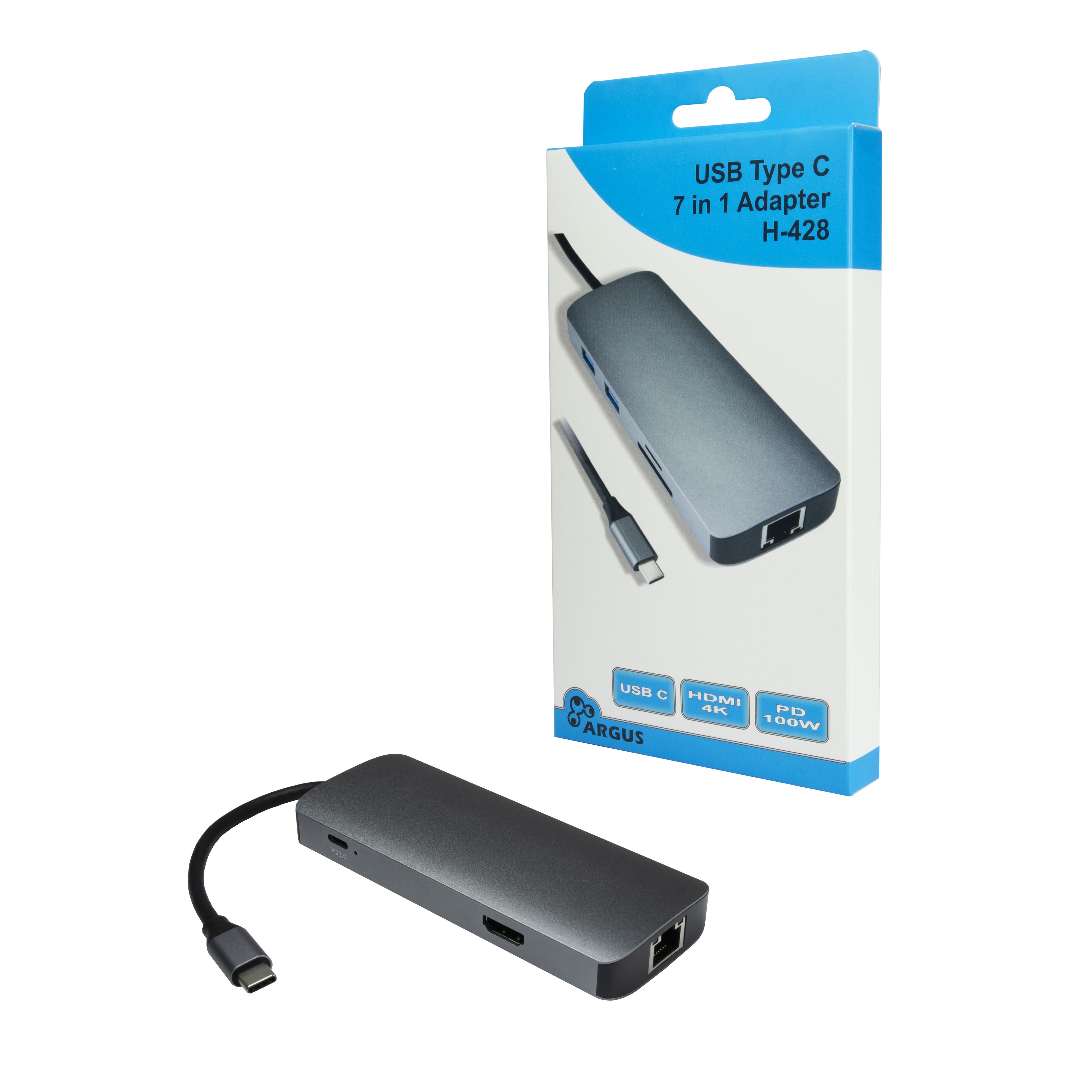 USB C Multiport-Adapter - USB 3.2 Typ C-Stecker > HDMI / 2xUSB-A / USB-C-PD / RJ45 / CR -Buchse, silber/schwarz USB C Multiport-Adapter - USB 3.2 Typ C-Stecker > HDMI / 2xUSB-A / USB-C-PD / RJ45 / CR -Buchse, silber/schwarz