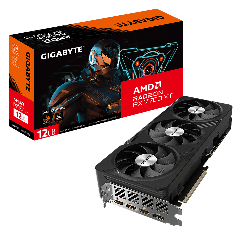 Gigabyte Radeon RX 7700 XT Gaming OC 12GB DDR6, 2xHDMI / 2xDP, PCIe 4.0 Gigabyte Radeon RX 7700 XT Gaming OC 12GB DDR6, 2xHDMI / 2xDP, PCIe 4.0