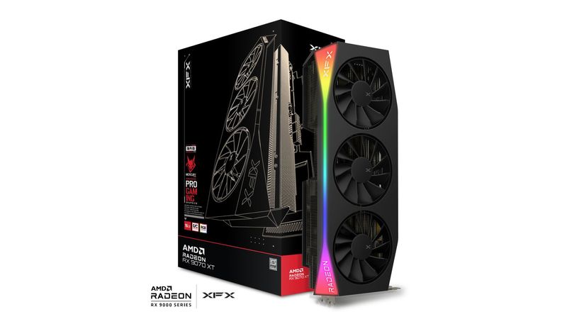 XFX Radeon RX 9070XT MERCURY Gaming RGB OC Black 16GB DDR6, HDMI / 3xDP, PCIe 5.0 XFX Radeon RX 9070XT MERCURY Gaming RGB OC Black 16GB DDR6, HDMI / 3xDP, PCIe 5.0