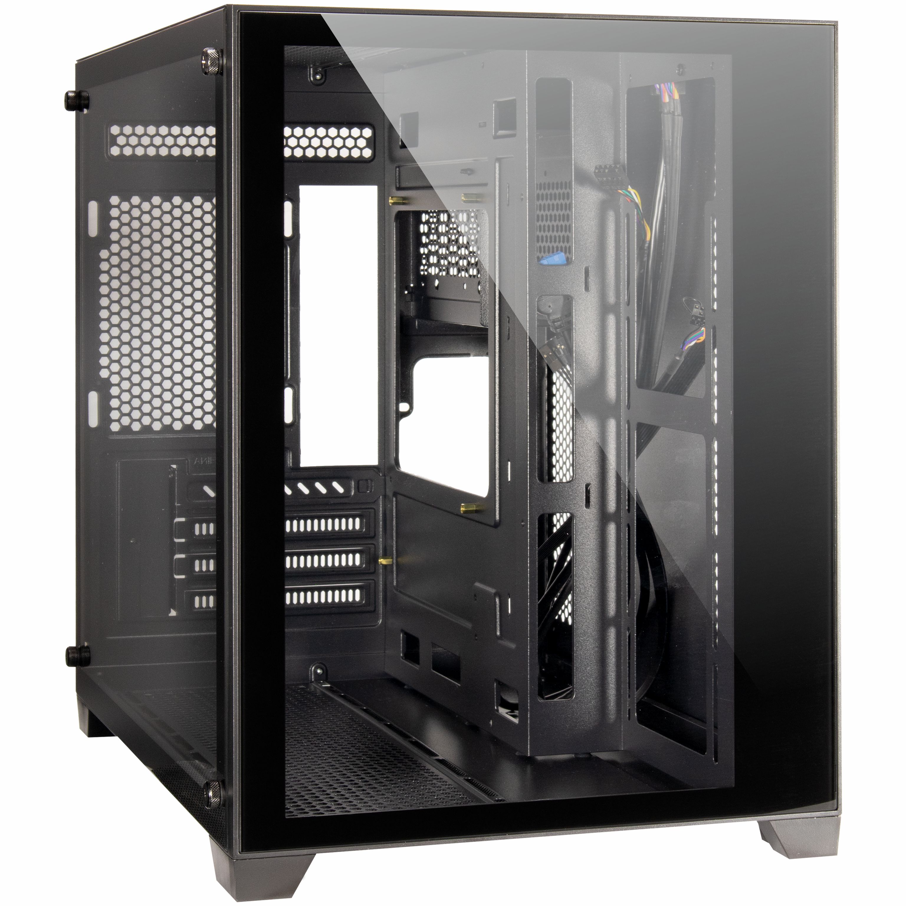Minitower Gehäuse C-501 Aspect mATX, Tempered Glas Front + Side o.NT, schwarz Minitower Gehäuse C-501 Aspect mATX, Tempered Glas Front + Side o.NT, schwarz