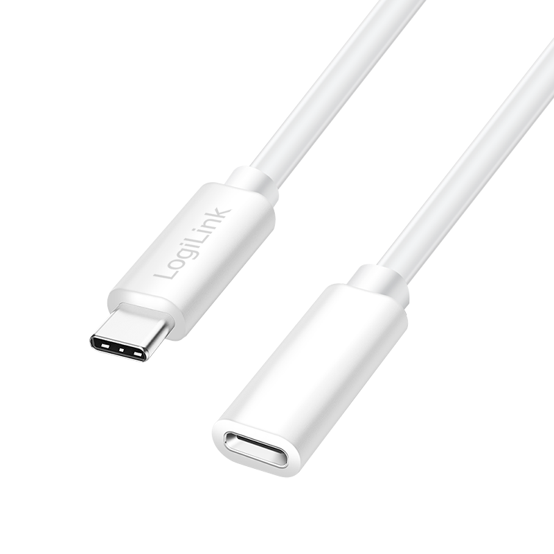USB C/C Verlängerung 1 M. - USB Typ C-Stecker > USB Typ C-Buchse, weiß USB C/C Verlängerung 1 M. - USB Typ C-Stecker > USB Typ C-Buchse, weiß