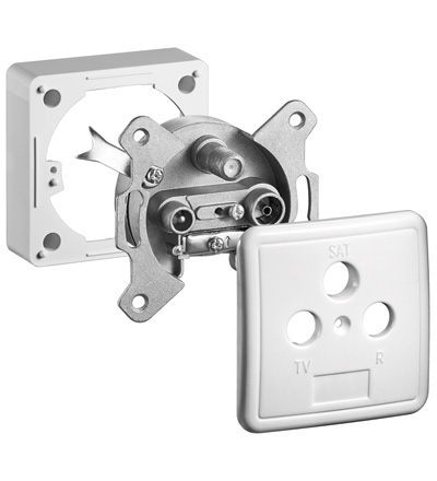 SAT-TV-RADIO Antennen Anschlussdose 1x SAT / 1x TV / 1x Radio, Aufputzdose, weiss SAT-TV-RADIO Antennen Anschlussdose 1x SAT / 1x TV / 1x Radio, Aufputzdose, weiss