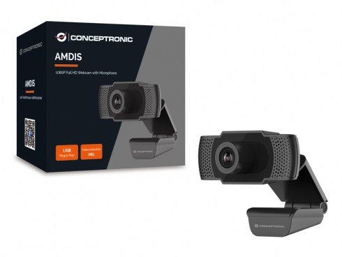 Conceptronic AMDIS01B 1080P Full HD Webcam mit Microphone, schwarz Conceptronic AMDIS01B 1080P Full HD Webcam mit Microphone, schwarz