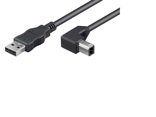 USB Anschlusskabel 1 Meter USB-A Stecker/USB-B Winkelstecker