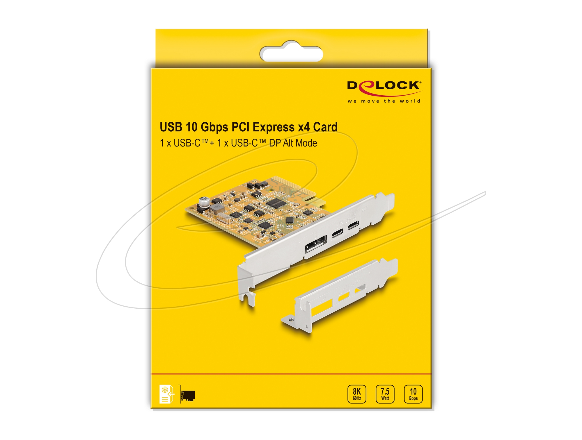 DeLock USB Type-C 10 Gbps Bu + 1 x USB Type-C 10 Gbps (DP Alt Mode) Bu. + DPin Bu., PCIe x4