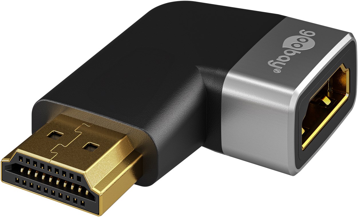 HDMI - HDMI Winkeladapter 8K-60Hz HDMI Stecker / 1x HDMI Buchse, 90° links HDMI - HDMI Winkeladapter 8K-60Hz HDMI Stecker / 1x HDMI Buchse, 90° links