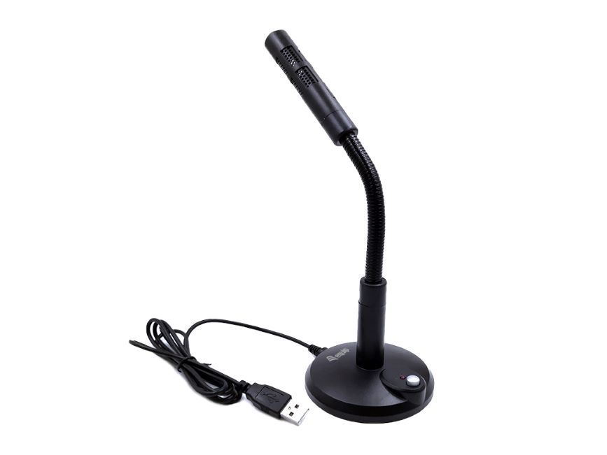 Equip Tischmikrofon mit Standfuss USB-A Stecker 1.20m, schwarz