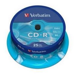 CD-Rohling VERBATIM extra protect 25er Spindel 52x/700MB CD-Rohling VERBATIM extra protect 25er Spindel 52x/700MB