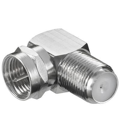 SAT Antennen F-Winkeladapter 90° F-Stecker / F-Kupplung, metall SAT Antennen F-Winkeladapter 90° F-Stecker / F-Kupplung, metall