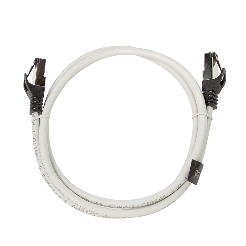 Netzwerk Patchkabel 5m, lichtgrau 2xRJ45 Stecker Cat 8.1 S/FTP PIMF Netzwerk Patchkabel 5m, lichtgrau 2xRJ45 Stecker Cat 8.1 S/FTP PIMF