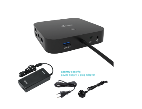 I-TEC USB-C Dual Display MST DS 2x DP 1x GLAN 3x USB 3.1 2x USB 2.0 1x USB-C-Datei 1x Audio/Mic Jack 1x 100W USB-C PD + Charger 112W