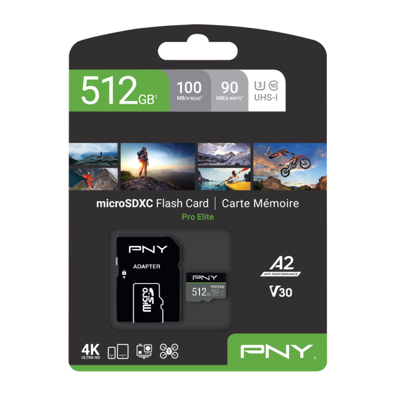 PNY 512GB microSDHC UHS-I Flash-Speicherkarte inklusive SD-Adapter, Class 10 PNY 512GB microSDHC UHS-I Flash-Speicherkarte inklusive SD-Adapter, Class 10