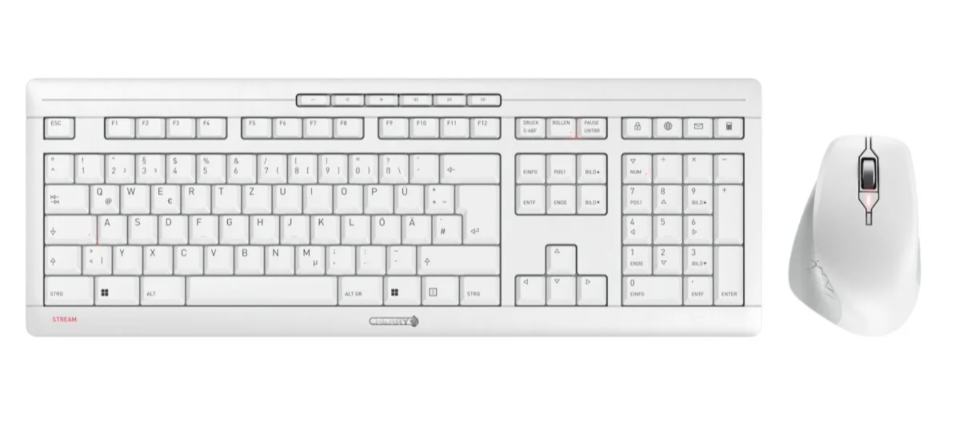 Cherry JD-8550DE-0 STREAM Desktop Comfort Wireless Set Tastatur + Maus, weiß