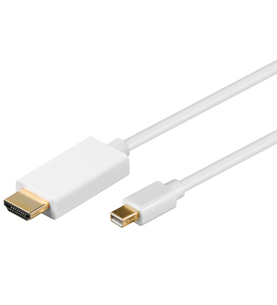 Mini DisplayPort - HDMI Anschlusskabel 1 Meter 1x Mini-DP Stecker / HDMI+ A Stecker, weiss Mini DisplayPort - HDMI Anschlusskabel 1 Meter 1x Mini-DP Stecker / HDMI+ A Stecker, weiss