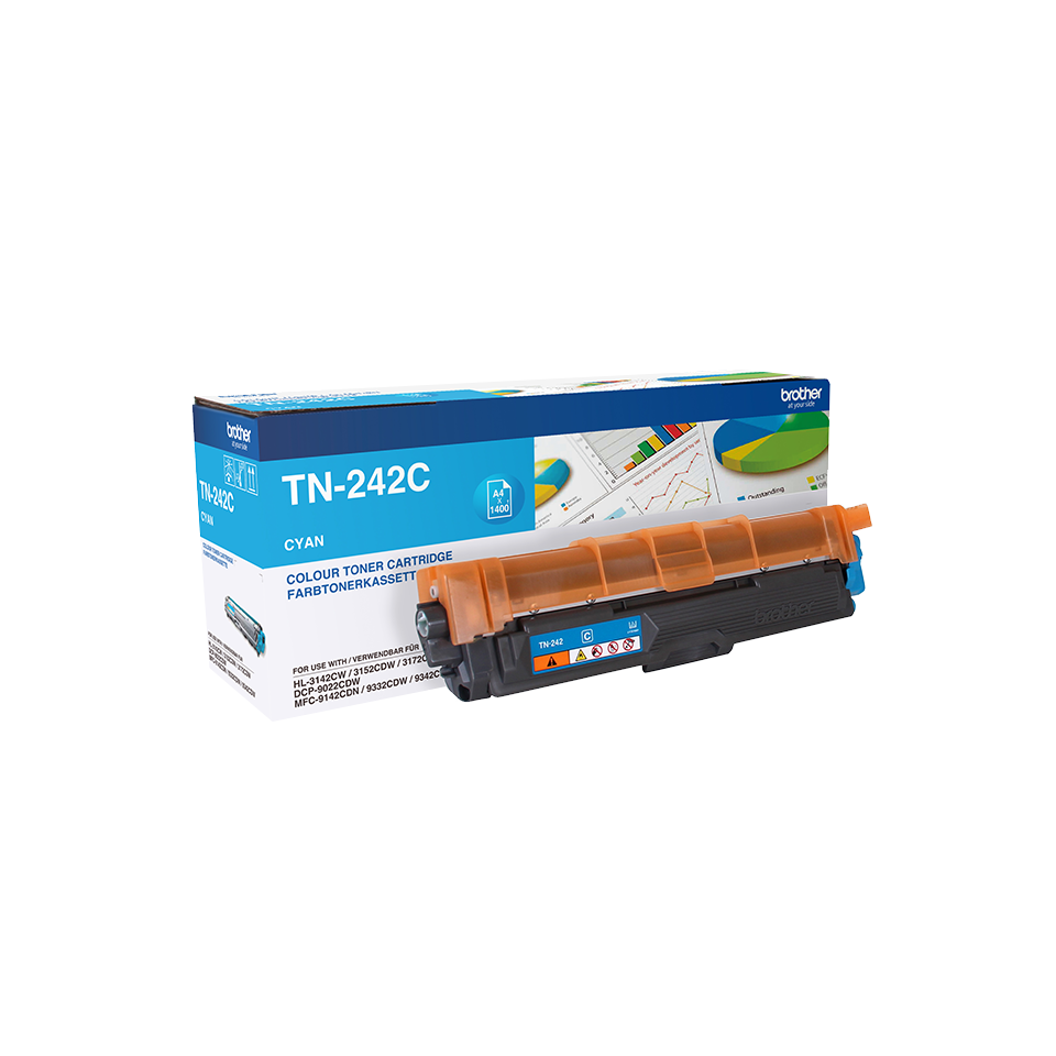 Brother Toner TN242C für HL-3152CDW HL-3172CDW, 1400 Seiten, cyan