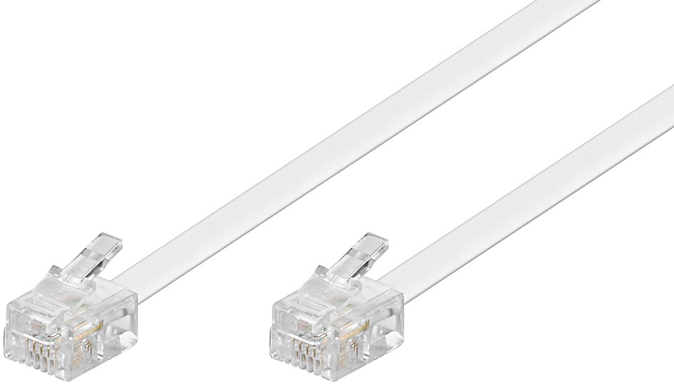 Telefon Modular Anschlusskabel 2x RJ11 Stecker 6P4C, 3 Meter, weiss Telefon Modular Anschlusskabel 2x RJ11 Stecker 6P4C, 3 Meter, weiss