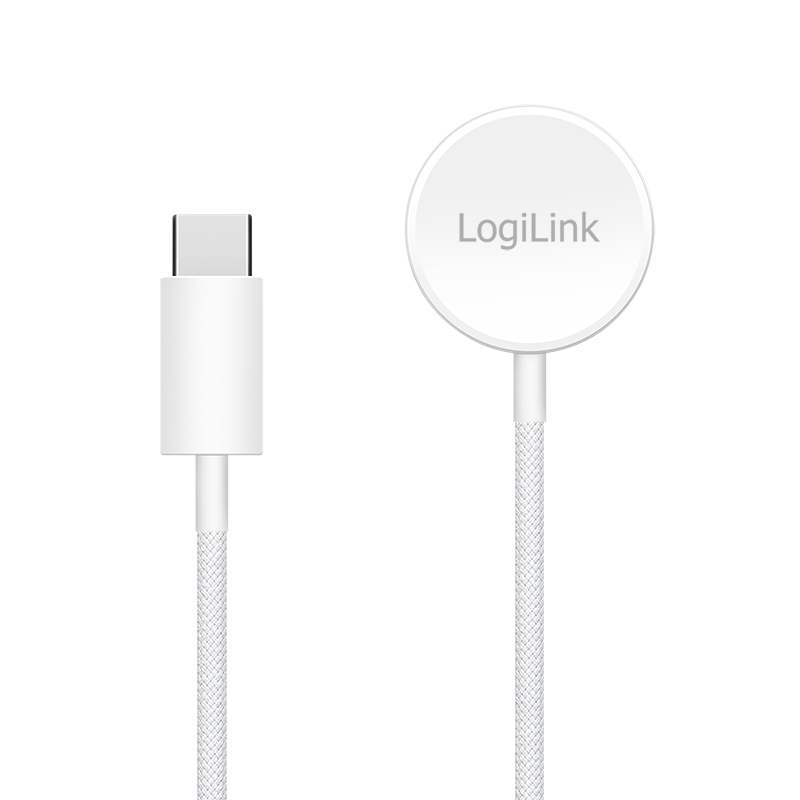 Logilink Wireless charger for Apple watch, white, 1 m