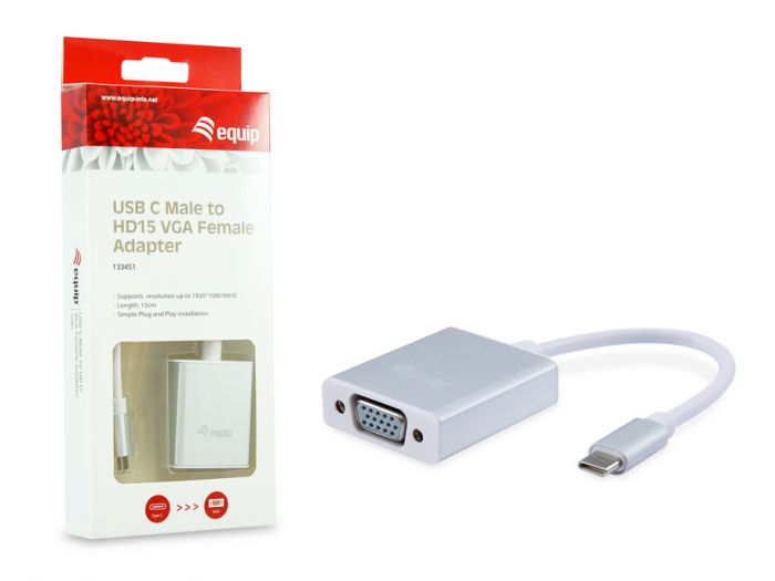 USB C/VGA Konverter - USB 3.1 Typ C-Stecker > VGA Buchse, 20cm, weiß USB C/VGA Konverter - USB 3.1 Typ C-Stecker > VGA Buchse, 20cm, weiß