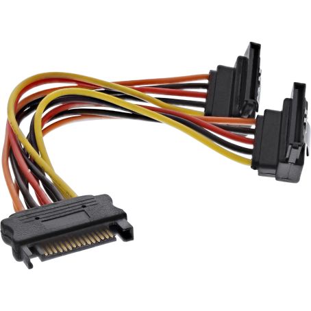 Strom-Adapterkabel für SATA HDD 2x SATA 15-pol. Stecker 90° / 1x SATA 15-pol. Buchse Strom-Adapterkabel für SATA HDD 2x SATA 15-pol. Stecker 90° / 1x SATA 15-pol. Buchse