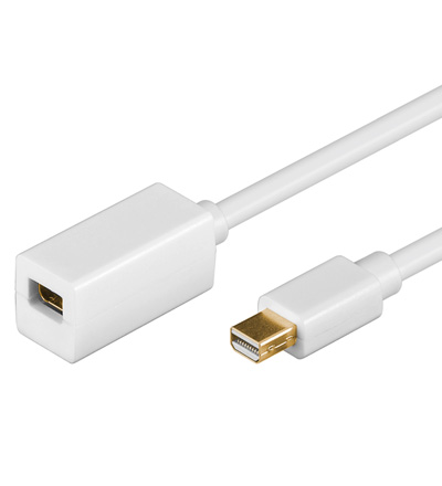 Mini DisplayPort Verlängerungskabel 2 Meter 1x Mini DP Stecker / 1x Mini DP Kupplung, weiss Mini DisplayPort Verlängerungskabel 2 Meter 1x Mini DP Stecker / 1x Mini DP Kupplung, weiss