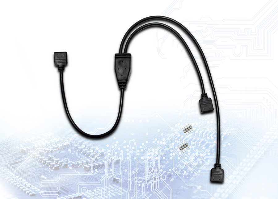 Strom-Y-Kabel für RGB Lüfter / LED´s RGB 4-pol. Stecker / 2x RGB 4-pol. Buchse, 15/25cm Strom-Y-Kabel für RGB Lüfter / LED´s RGB 4-pol. Stecker / 2x RGB 4-pol. Buchse, 15/25cm
