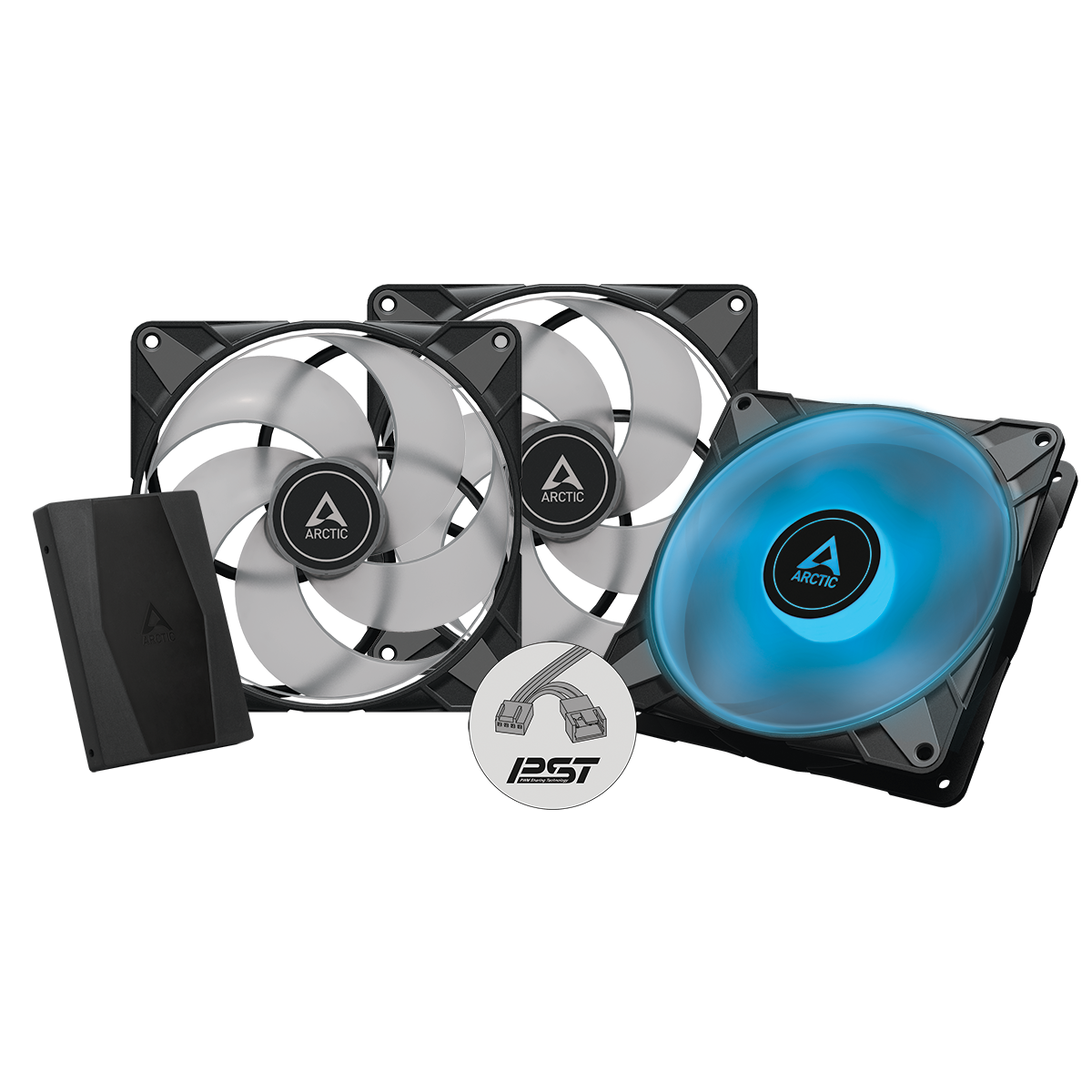 ARCTIC Lüfter P14 PWM PST RGB PC-Lüfter Set 3x 140x140x25mm 4-pol. PWM-Stecker, schwarz ARCTIC Lüfter P14 PWM PST RGB PC-Lüfter Set 3x 140x140x25mm 4-pol. PWM-Stecker, schwarz