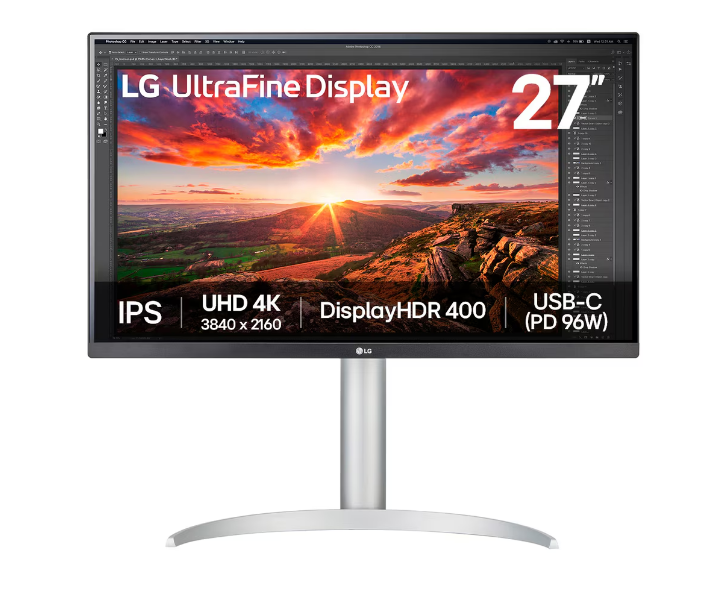 LG 27UP850K IPS TFT 68,4cm (27 Zoll) 16:9 4K 60Hz 400cd Pivot 5ms DP / 2xHDMI / LS / USB-C, weiß