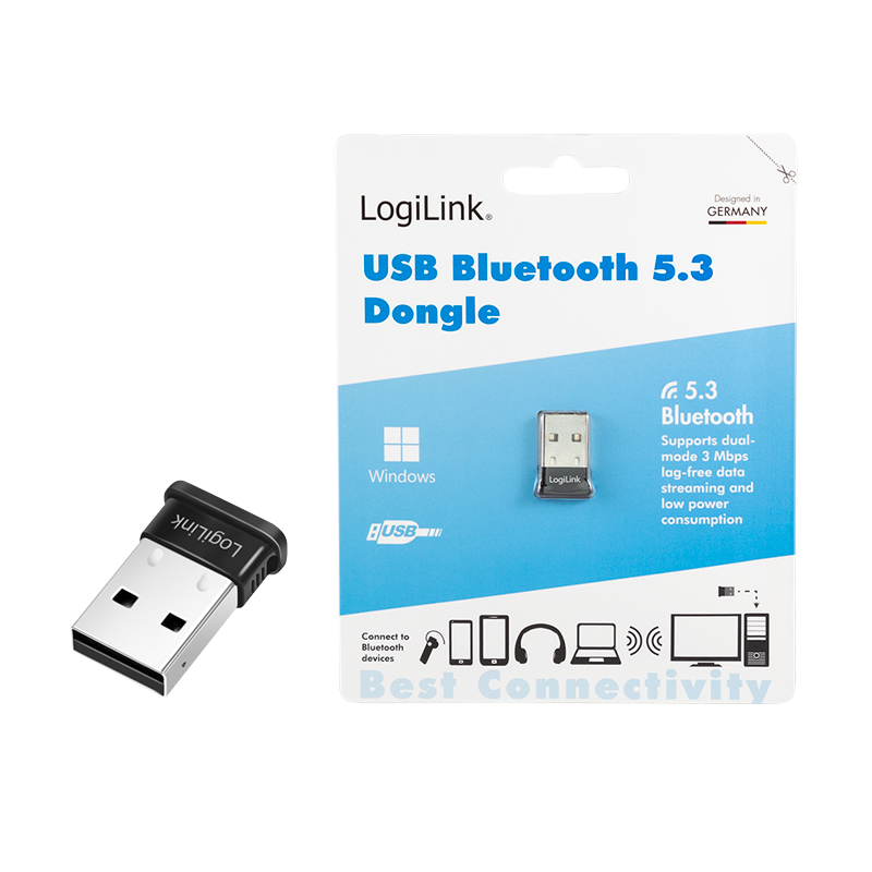 LogiLink Bluetooth USB-A Dongle, Bluetooth 5.3 Adapter, EDR, Dual Mode LogiLink Bluetooth USB-A Dongle, Bluetooth 5.3 Adapter, EDR, Dual Mode