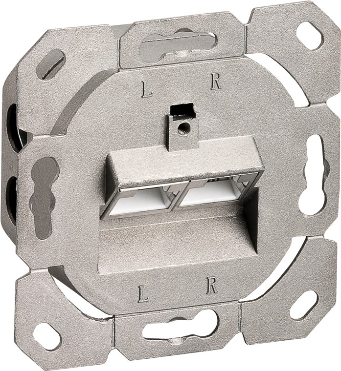Netzwerkdose Goobay  2xRJ45 Unter-/Aufputz, geschirmt, Cat.6A, werkzeugfreie LSA-Montage, weiss RAL 9003