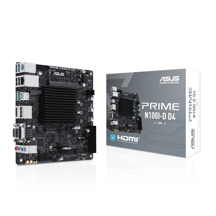 ASUS PRIME N100I-D D4-CSM mit Intel N100 CPU (3,4GHz), 1xSO-DDR4 HDMI / DP / VGA, mini-ITX ASUS PRIME N100I-D D4-CSM mit Intel N100 CPU (3,4GHz), 1xSO-DDR4 HDMI / DP / VGA, mini-ITX