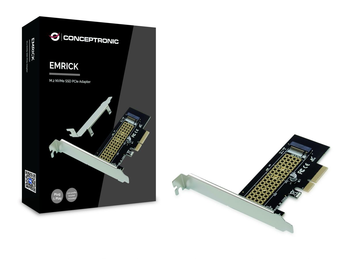 Conceptronic PCIe SSD Adapter PCIe Steckkarte > 1-Port M.2 NVMe SSD Conceptronic PCIe SSD Adapter PCIe Steckkarte > 1-Port M.2 NVMe SSD