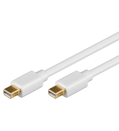 Mini DisplayPort Anschlusskabel 1 Meter 2x Mini DP Stecker, weiss Mini DisplayPort Anschlusskabel 1 Meter 2x Mini DP Stecker, weiss