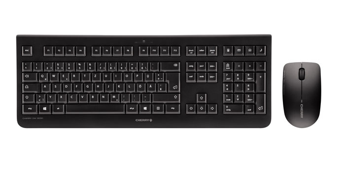 Cherry JD-0710DE-2 DW 3000 Wireless Desktop, Tastatur & Maus USB Funk, deutsch, schwarz Cherry JD-0710DE-2 DW 3000 Wireless Desktop, Tastatur & Maus USB Funk, deutsch, schwarz