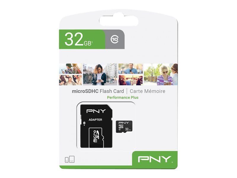 PNY 32GB microSDHC UHS-I Flash-Speicherkarte inklusive SD-Adapter, Class 10 PNY 32GB microSDHC UHS-I Flash-Speicherkarte inklusive SD-Adapter, Class 10