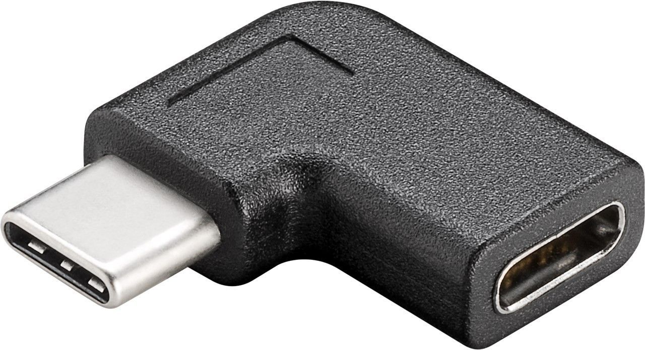 USB C/C Adapter 90° horizontal - USB Typ C-Stecker > USB Typ C-Buchse, schwarz USB C/C Adapter 90° horizontal - USB Typ C-Stecker > USB Typ C-Buchse, schwarz