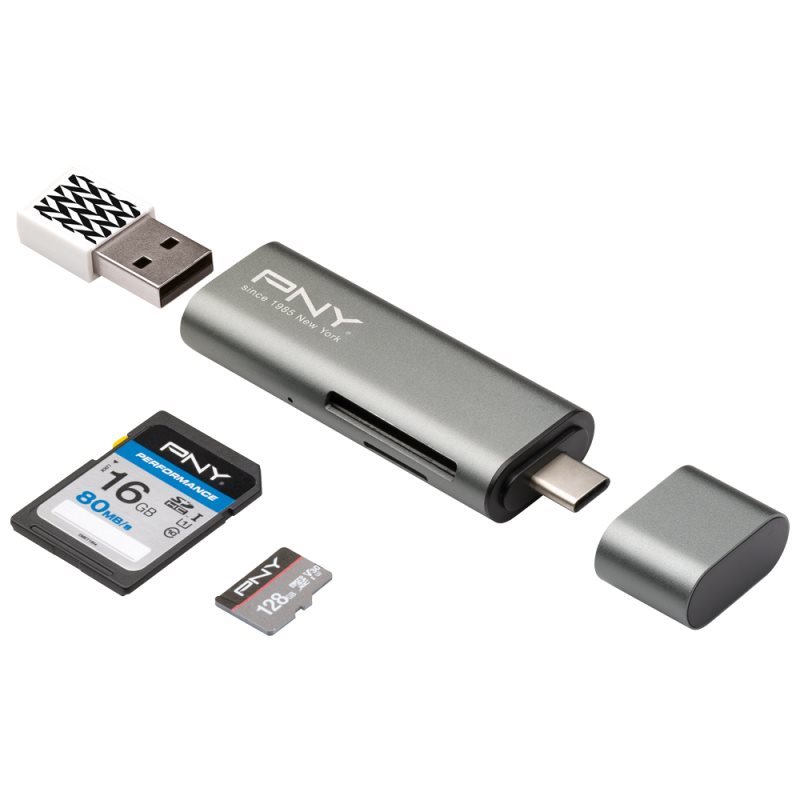 CardReader USB-C auf USB-A Adapter mit Kartenslots für SD und MicroSD Karten CardReader USB-C auf USB-A Adapter mit Kartenslots für SD und MicroSD Karten