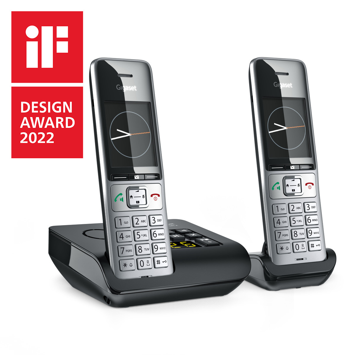Gigaset COMFORT 500A duo Funktelefon mit Farb-Display und Anrufbeantworter und Zusatzhandy, silber / schwarz Gigaset COMFORT 500A duo Funktelefon mit Farb-Display und Anrufbeantworter und Zusatzhandy, silber / schwarz