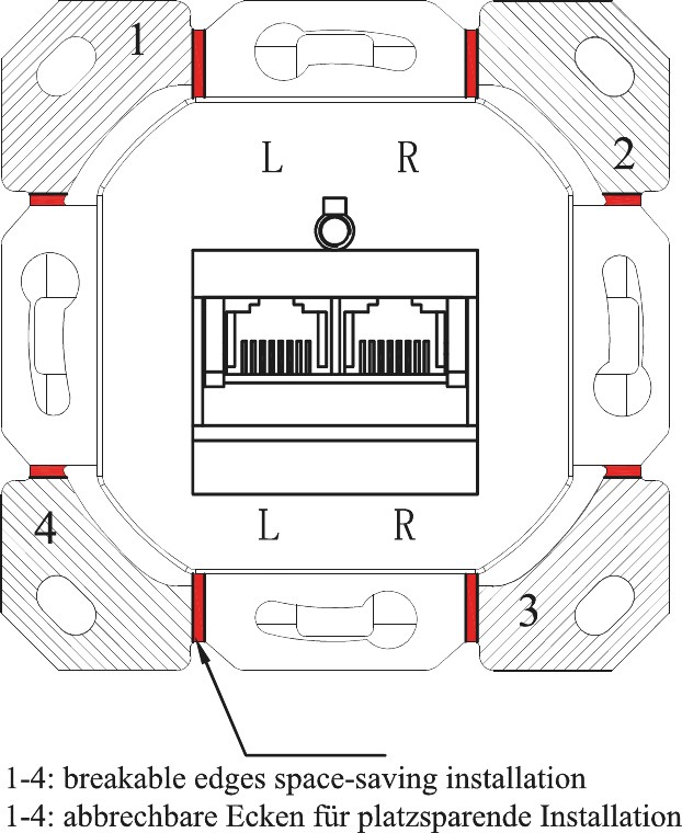 Netzwerkdose Goobay  2xRJ45 Unter-/Aufputz, geschirmt, Cat.6A, werkzeugfreie LSA-Montage, weiss RAL 9003