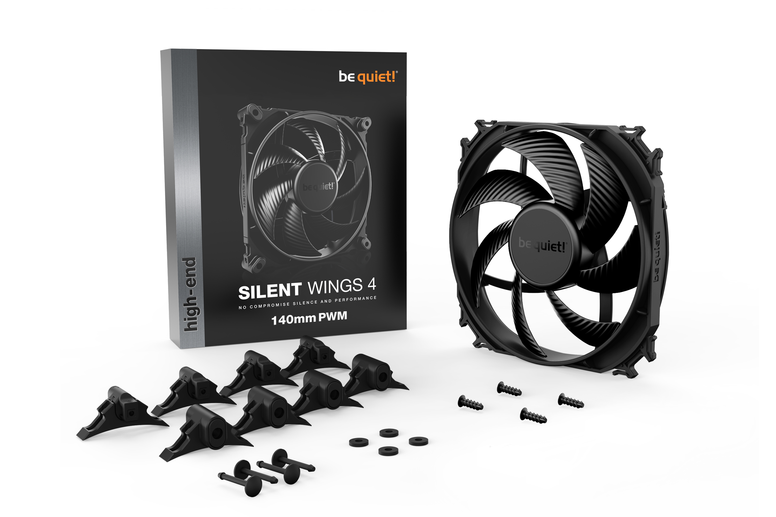 BeQuiet Silent Wings 4 PWM PC-Lüfter 140x140x25mm 4-pol. PWM-Stecker, schwarz BeQuiet Silent Wings 4 PWM PC-Lüfter 140x140x25mm 4-pol. PWM-Stecker, schwarz